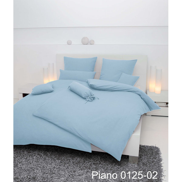 Janine Piano Cotton Solid Colour Duvet Cover Set with Pillowcases